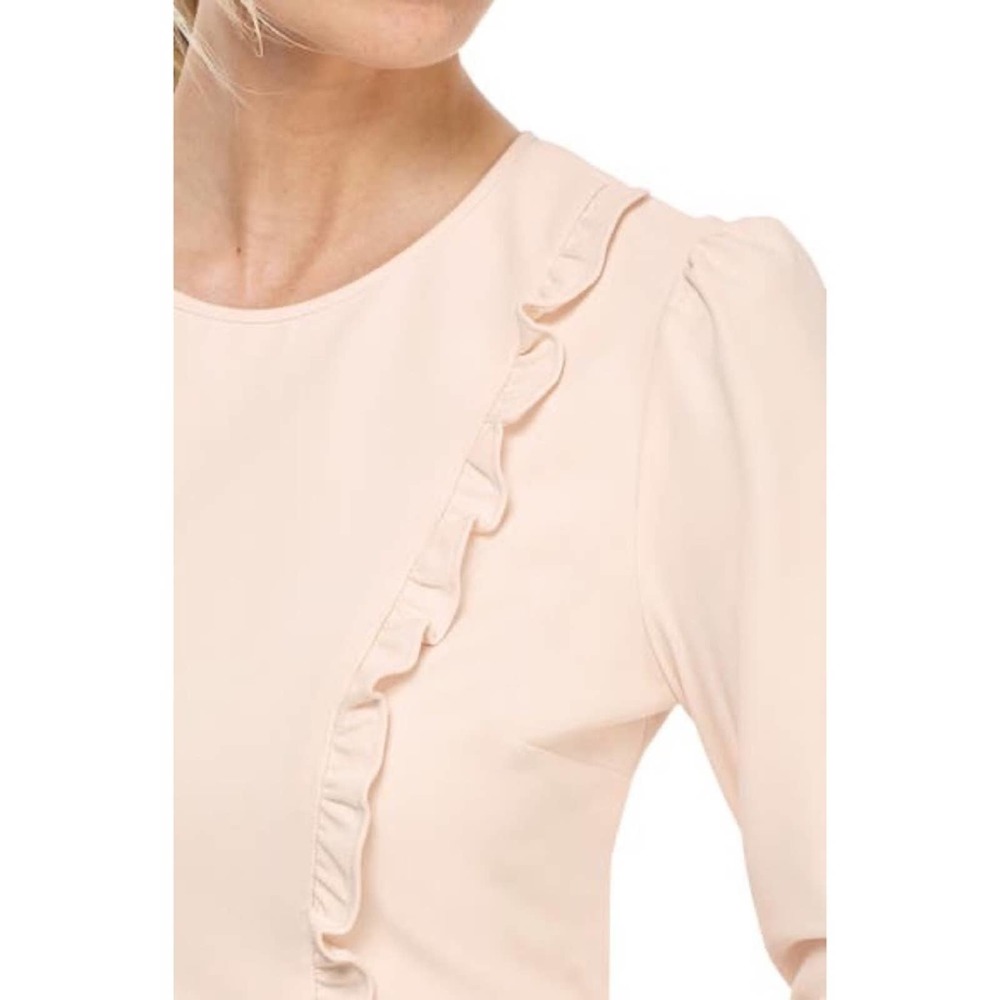 Gal Meets Glam 10 Hayley Ruffle Long Sleeve Dress - Picture 4 of 16